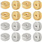 60Pcs 2 Colors 304 Stainless Steel Ear Nuts, Screw Flat Round Earring Backs, Real Gold Plated & Stainless Steel Color, 5x2mm, Hole: 0.8mm