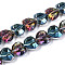 Electroplate Transparent Glass Beads Strands, Heart, Faceted, AB Color Plated, Half Plated, Medium Orchid, 15x13x8.5mm, Hole: 1mm, about 50pcs/strand, 23.62 inch(60cm)
