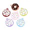 Spray Painted Alloy and Enamel Big Pendants, Donut, Cadmium Free & Nickel Free & Lead Free, Mixed Color, 57x49.5x6mm, Hole: 5mm