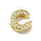 Brass Micro Pave Cubic Zirconia Beads, Lead Free & Cadmium Free, Long-Lasting Plated, Real 18K Gold Plated, Letter C, 12x11.5x5mm, Hole: 9.5x2mm