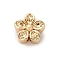 Brass Flower Beads, Real 14K Gold Plated, 8.5x9x5mm, Hole: 1.2mm
