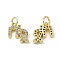 Real 18K Gold Plated Brass Micro Pave Clear Cubic Zirconia Charms, with Jump Ring, Constellation Charm, Virgo, 11x11x2.5mm, Hole: 3.4mm
