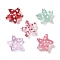 Handmade Lampwork Beads Strands, Star with Polka Dot Pattern, Mixed Color, 13~14.5x15~15.5x6.5~7mm, Hole: 1.2mm, about 29~30pcs/strand, 35.6~37.5cm