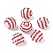 Striped Resin Rhinestone Beads, Bubblegum Round Beads, with Acrylic, Red, 20mm, Hole: 2mm