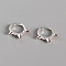 S925 Sterling Silver Punk Rivet Hoop Earrings, Silver, 14x11mm