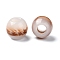 Resin European Beads, Large Hole Round Beads, Imitation Gemstone, Saddle Brown, 11x12x12mm, Hole: 5mm