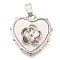 Brass Pendants, with Acrylic, Long-Lasting Plated, Heart with Flower, Platinum, 18x18x5mm, Hole: 4x3mm