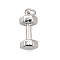 Brass Pendants, Dumbbell Charms, with Jump Ring, Long-Lasting Plated, Lead Free & Cadmium Free, Platinum, 16x8x7mm