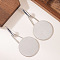 Alloy Flat Round Dangle Stud Earrings, with 925 Sterling Silver Pins, Platinum, 53x40mm