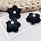 Handmade Woven Costume Accessories, with Plastic Imitation Pearl Beads, Flower, Black, 26~31x28~32x9~12mm