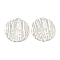 Non-Tarnish 304 Stainless Steel Pendants, Textured, Flat Round Charm, Stainless Steel Color, 30x29x2mm, Hole: 2mm