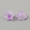 Handmade Lampwork Bead Caps, 6-Petal, Flower, Violet, 10x6.5mm, Hole: 1mm