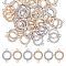60Pcs 2 Colors Alloy Crystal Rhinestone Connector Charms, Flat Round, Mixed Color, 23x17x2mm, Hole: 2mm, 30pcs/color