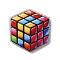 Printed Transparent Acrylic Pendants, Cube, Colorful, 37.5x35.5x2.5mm, Hole: 2mm