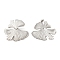 Non-Tarnish 304 Stainlee Steel Studs Earring, Leaf, Stainless Steel Color, 48x46mm
