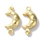 Brass Connector Charms, Cadmium Free & Lead Free, Crescent Moon with Star, Real 24K Gold Plated, 18x9x4mm, Hole: 1.2mm