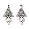 Tibetan Style Alloy Pendants, Cadmium Free & Lead Free, Triangle, Antique Silver, 25x13x3mm, Hole: 1.2mm, about 615pcs/727g