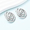 304 Stainless Steel Stud Earrings, Cadmium Free & Nickel Free & Lead Free, Stainless Steel Color, Vortex Spiral, 28x22.5mm