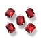 Rhinestone Pendants, with Brass Findings, Rectangle, Light Siam, 13x8x5.5mm, Hole: 1.2mm