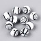 Handmade Polymer Clay Beads, Ball Games, Volleyball, 8mm, Hole: 1.4~1.6mm
