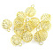 Iron Wire Pendants, Hollow, Round, Golden, 25x20mm, Hole: 2mm