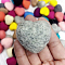 Wool Felt Cabochons, Heart, Silver, 26x30mm