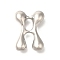 Rack Plating Brass Beads, Balloon Letter, for Personalized Name Necklaces Making, Long-Lasting Plated, Lead Free & Cadmium Free, Platinum, Letter A, 23.5x17x7mm, Hole: 2mm