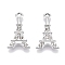 Rack Plating Alloy Pendants, with Rhinestone, Eiffel Tower, Crystal, 21.5x12.5x2mm, Hole: 2mm