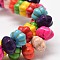 Dyed Synthetic Turquoise Bead Strands, Pumpkin, Colorful, 20x15mm, Hole: 1mm, about 228pcs/1000g