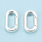 Brass Spring Gate Rings, Oval, 925 Sterling Silver Plated, 14x8x2.5mm