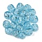 Handmade Gold Sand Lampwork Beads, Cloumn, Deep Sky Blue, 12x11mm, Hole: 1.6~1.8mm