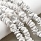 Natural Howlite Beads Strands, Nuggets, 8~17.5x7~14x2~5mm, Hole: 0.8mm, 15.55~15.94''(39.5~40.5cm)