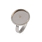 304 Stainless Steel Cuff Ring Components, Bezel Cup Ring Settings, Flat Round, Stainless Steel Color, Tray: 16mm, Inner Diameter: 17mm