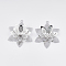 Brass Pendants, with Crystal Rhinestone, Cadmium Free & Nickel Free & Lead Free, Flower, Platinum, 31.5x25.5x4mm, Hole: 1.4mm