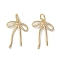 Brass Pendants, Bowknot Charms, Real 18K Gold Plated, 18x13x1.5mm, Hole: 3mm