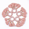 Polycotton(Polyester Cotton) Tassels Pendants, with Polyester Link Ring , Light Coral, 45~50x25~26x3~4mm, Hole: 14mm