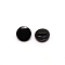 Resin Buttons, 1-Hole, Flat Round, Black, 10~11x5~6mm, Hole: 1.5mm
