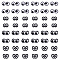 48Pcs 4 Style Eye Polyester Computerized Embroidery Cloth Iron on/Sew on Patches, Costume Accessories, Appliques, Black, 19~23.5x27~45x1~2mm, 12pcs/style