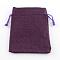 Polyester Imitation Burlap Packing Pouches Drawstring Bags, for Christmas, Wedding Party and DIY Craft Packing, Purple, 9x7cm