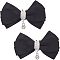 FINGERINSPIRE 2PCS Bow Shoe Clips (90x50mm, Black) Polyester Bowknot Shoe Buckles Shoe Charms Decorative with Dangle Rhinestone Pendant, Bag Clothing Hair Accessories for Women Girls Wedding Party