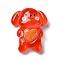 Translucent Resin Decoden Cabochons, Cartoon Dog with Heart, Red, 25x21x9mm
