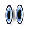 Opaque Resin Beads, Evil Eye Style, Dark Blue, Oval, 34x13mm, Hole: 2mm