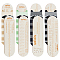 4Pcs 4 Styles Wood Knitting Ruler, Oval, for Sock Making, Linen, 350x10x2.6mm, Hole: 2~10mm, 2pcs/style