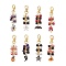8Pcs Halloween Glass Pearl & Alloy Enamel Pendant Decorations, with Alloy Swivel Lobster Claw Clasps, Mixed Shapes, Mixed Color, 82.5~96.5mm