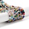 Electroplate Transparent Glass Beads Strands, Faceted, Round, Pearl Luster Plated, Colorful, 4mm, Hole: 0.7mm, about 87~93pcs/strand, 32~33cm