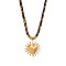 304 Stainless Steel Pendant Polyester Leopard Print Cord Necklaces for Women, Golden, Heart, 15.75 inch(40cm)