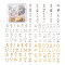 304 Stainless Steel Charms, Alphabet and Number, Golden & Stainless Steel Color, 11x6~12x0.8mm, Hole: 1mm, 6sets/box, 124pcs/box