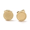 Ion Plating(IP) 304 Stainless Steel Flat Round Stud Earrings for Women, Real 18K Gold Plated, 8mm