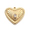 304 Stainless Steel Rhinestone Pendants, PVD Vacuum Plating, Heart, Real 18K Gold Plated, 12x13x3.5mm, Hole: 0.9mm