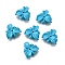 Synthetic Turquoise Beads, Flower, Deep Sky Blue, 15~15.5x15.5~16.5x4.5mm, Hole: 1mm